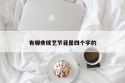 有哪些综艺节目是四个字的
